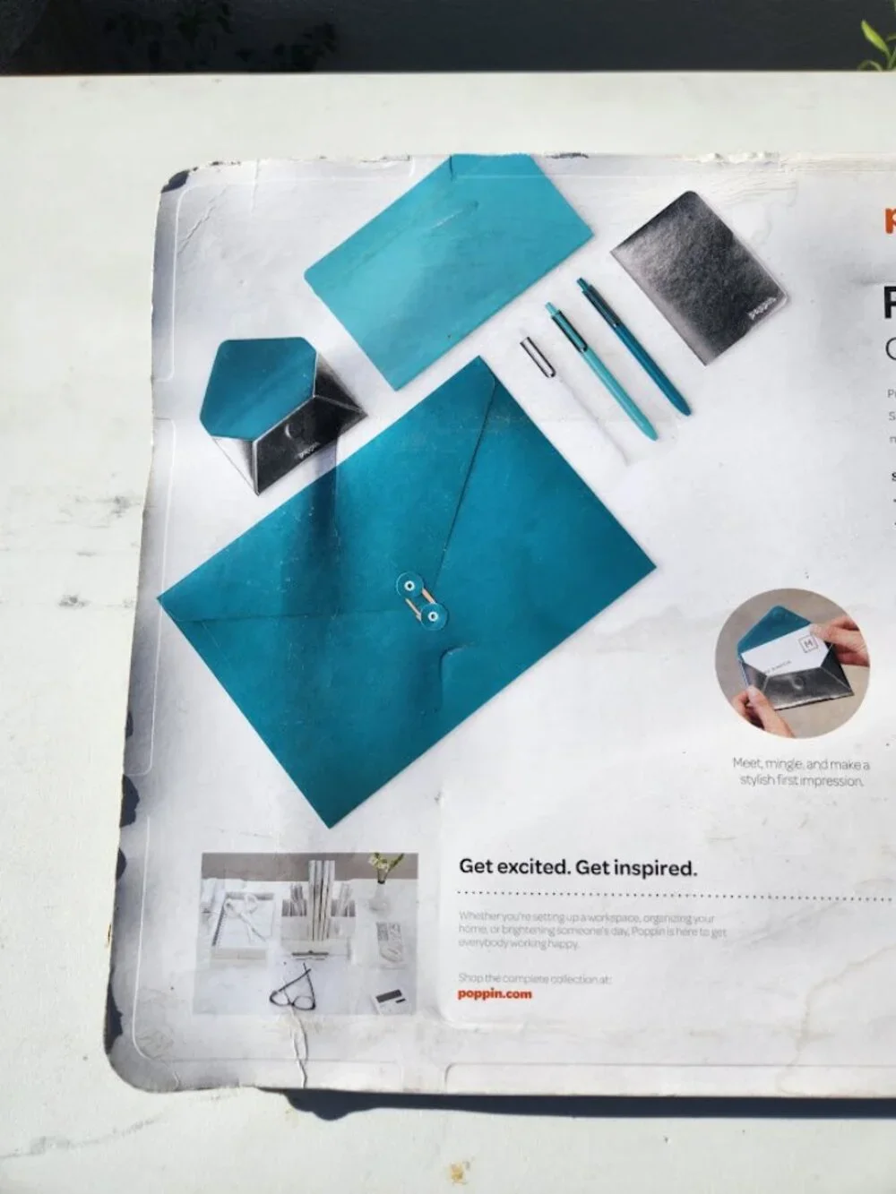 Poppin Work Happy Present Yourself Collection Teal 7 Pc Piece Desk Set Teacher G